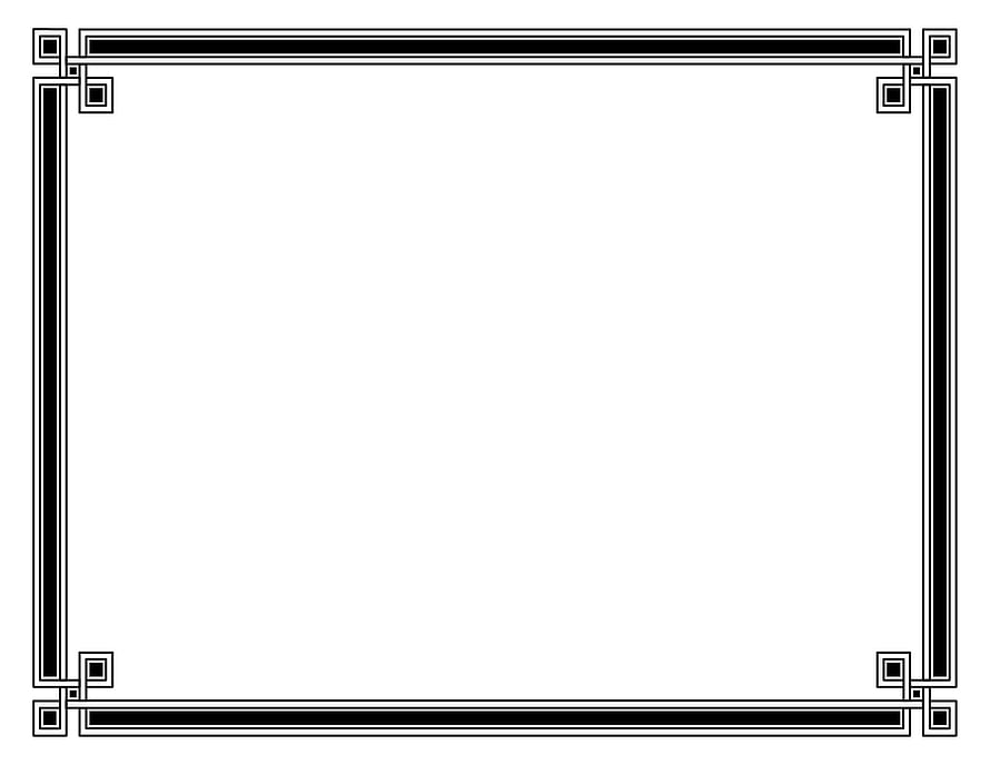 Minimalist Black and White Geometric Certificate Border Template HD wallpaper