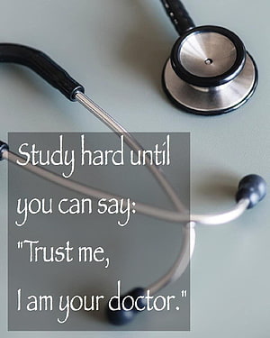 Medical Stethoscope With Inspirational Quote About Becoming A Doctor HD phone wallpaper
