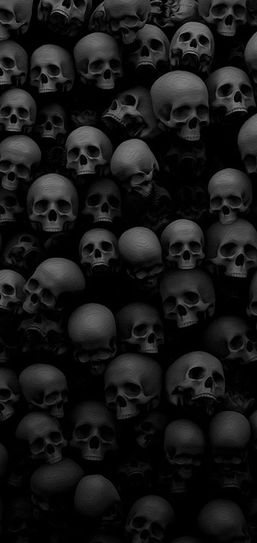 Dark Monochrome Skull Pattern Wallpaper HD phone wallpaper