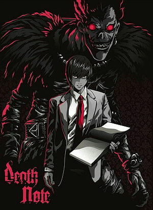 Death Note Light Yagami and Ryuk Anime Illustration Wallpaper HD phone wallpaper