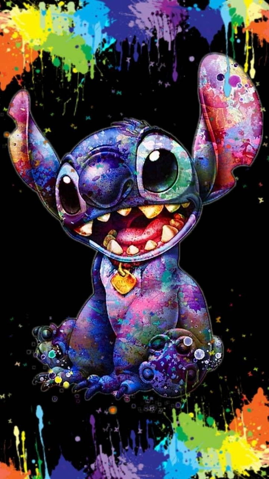 Colorful Watercolor Stitch Lilo And Stitch Character Art HD phone wallpaper