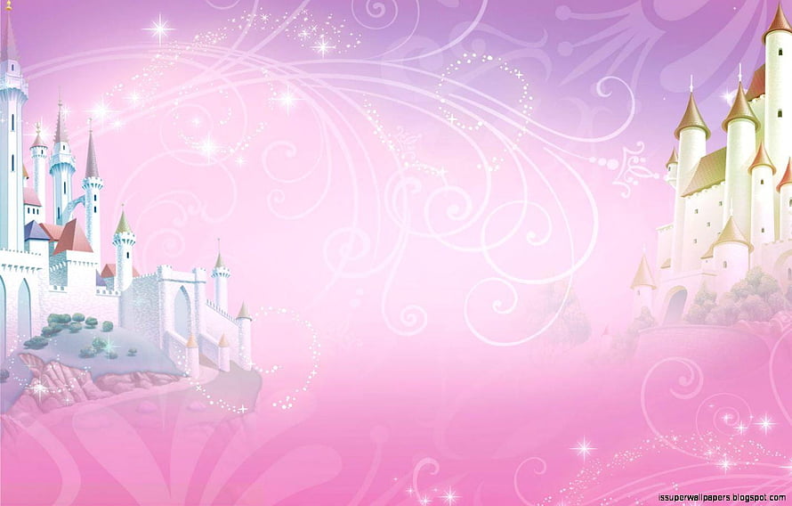 Magical Pink Fantasy Castle Landscape with Swirling Sparkles and Fairy Tale Architecture HD wallpaper