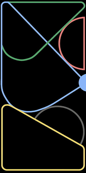 Abstract Geometric Line Art Wallpaper With Colorful Shapes On Black Background HD phone wallpaper