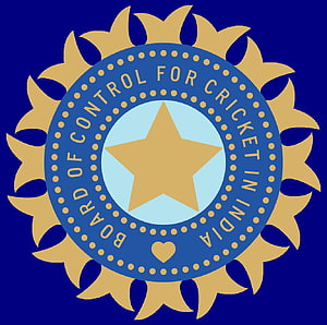 BCCI Emblem Featuring Golden Star and Sunburst Design on Deep Blue Background HD wallpaper