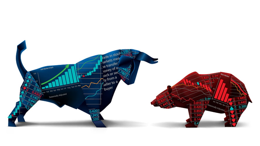 Bull and Bear Market Concept with Financial Charts and Stock Data HD wallpaper