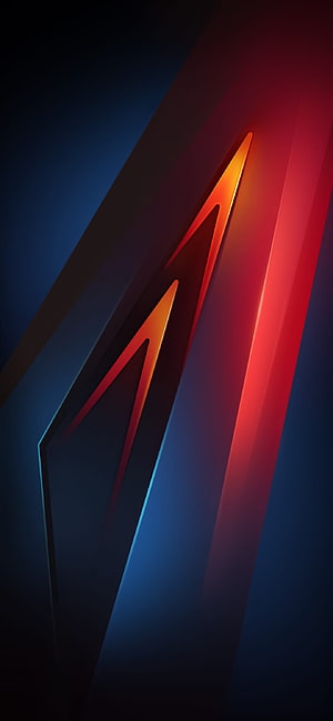 Abstract Geometric Arrow Design With Glowing Red And Blue Gradient Light HD phone wallpaper