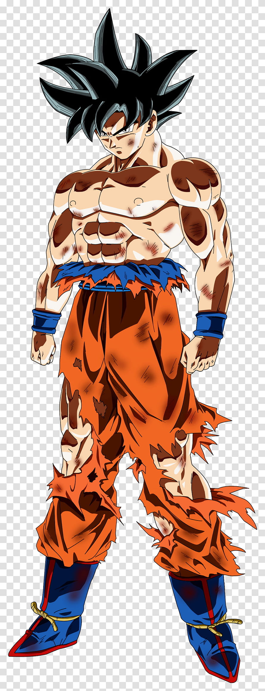 Goku Tattered Orange Gi Anime Character Illustration HD phone wallpaper