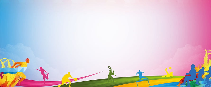 Colorful Silhouette Sports Banner Featuring Diverse Athletic Activities HD wallpaper