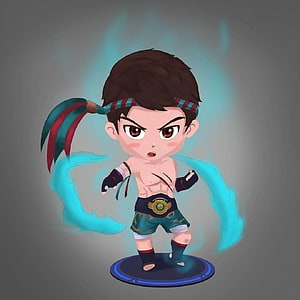 Chibi Ryu Street Fighter Character Digital Art HD phone wallpaper