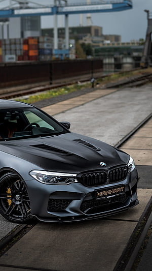 Matte Black BMW M5 F90 Competition with Manhart Tuning Package HD phone wallpaper