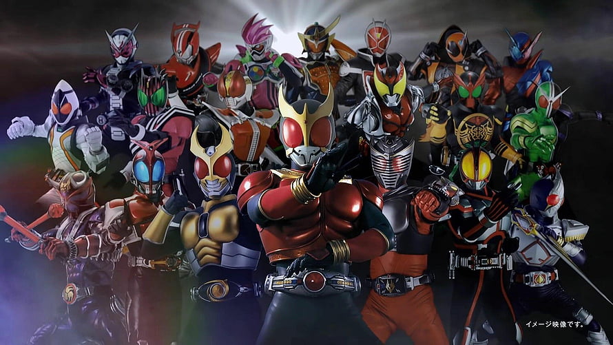 Heisei Kamen Rider Heroes Group Photo in Dramatic Action Pose HD wallpaper