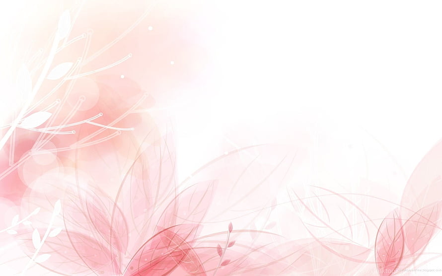 Delicate Baby Pink Floral Branches on Soft White Background HD wallpaper