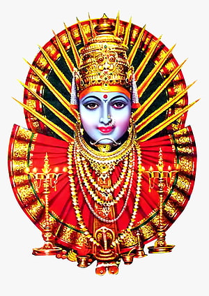 Yellamma Devi Divine Portrait with Golden Crown and Radiant Halo HD phone wallpaper