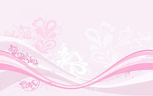 Soft Pink Floral Swirls and Delicate Ornamental Patterns on a Light Background HD wallpaper