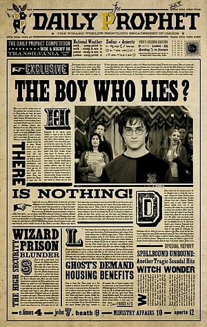 Harry Potter Daily Prophet Newspaper Front Page Wallpaper HD phone wallpaper