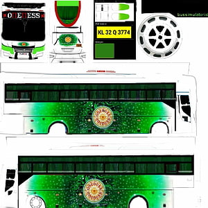 Oneness bus simulator skin design featuring green circuit board pattern and custom livery HD phone wallpaper