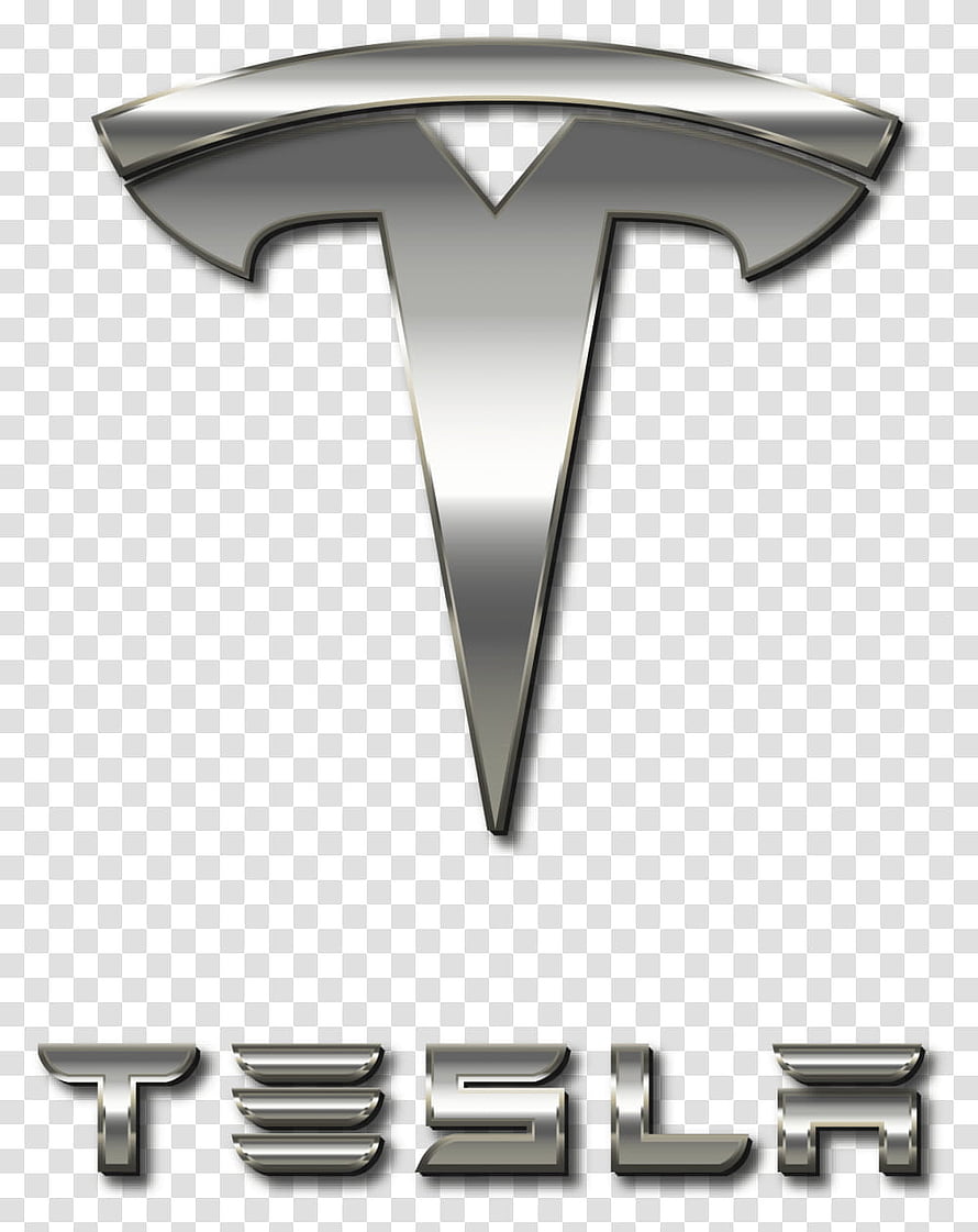 Tesla Metallic Logo with Chrome Lettering on Transparent Background HD phone wallpaper