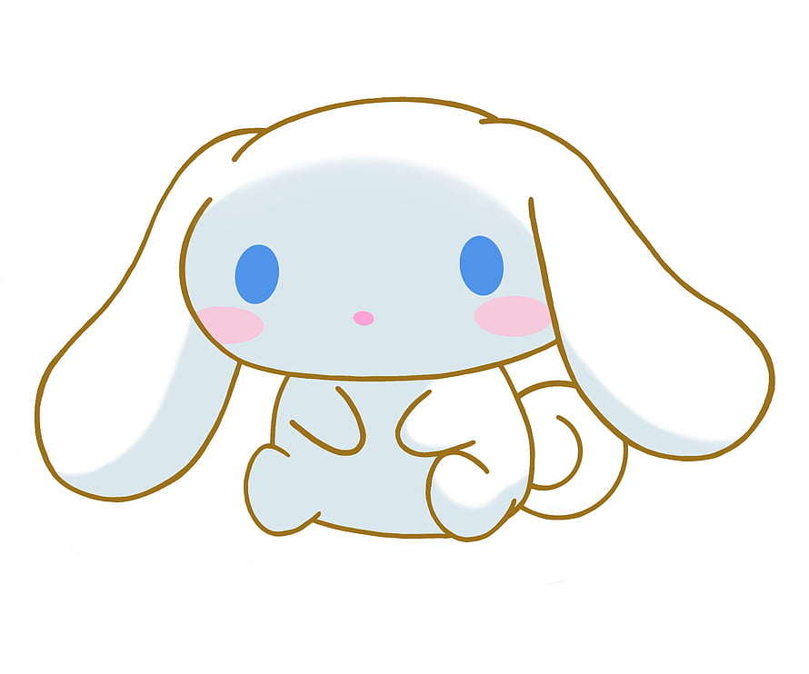 Cinnamoroll Sitting with Long Floppy Ears and Blue Eyes on White Background HD wallpaper