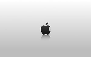 Minimalist Apple Logo on Clean White Gradient Background HD wallpaper