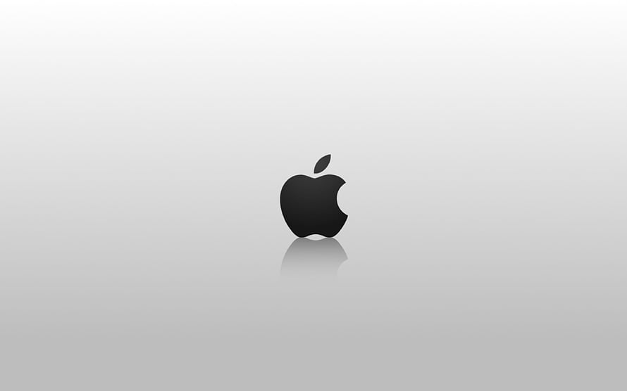 Minimalist Apple Logo on Clean White Gradient Background HD wallpaper