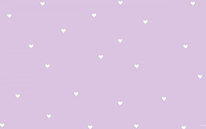 Soft Lavender Background With Scattered White Heart Pattern HD wallpaper