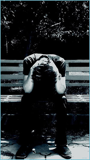 Sad Man Sitting on Bench with Head in Hands Black and White Photo, Five Ugly Truth About Sad Mood, mood off boy HD phone wallpaper