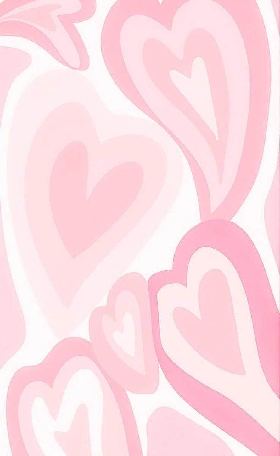 Soft Pink Heart Pattern Aesthetic Wallpaper for Mobile Devices HD phone wallpaper