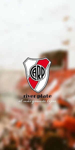 River Plate Club Crest with Blurred Stadium Crowd Background HD phone wallpaper