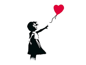 Banksy Girl With Red Heart Balloon Street Art Stencil HD wallpaper