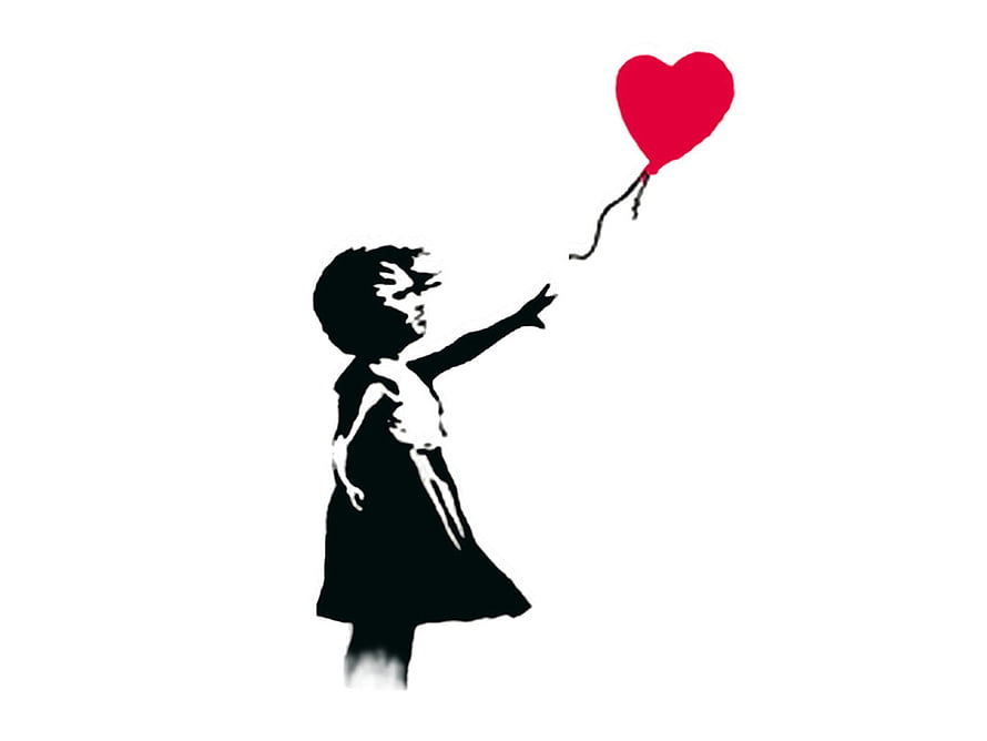 Banksy Girl With Red Heart Balloon Street Art Stencil HD wallpaper