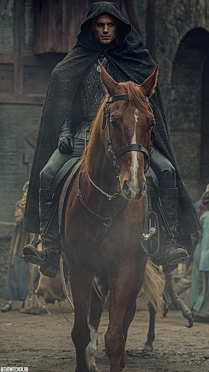 Henry Cavill as Geralt of Rivia on Horseback in The Witcher Netflix Series HD phone wallpaper