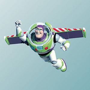 Buzz Lightyear in Flight: 3D Animated Space Ranger Character from Toy Story HD phone wallpaper
