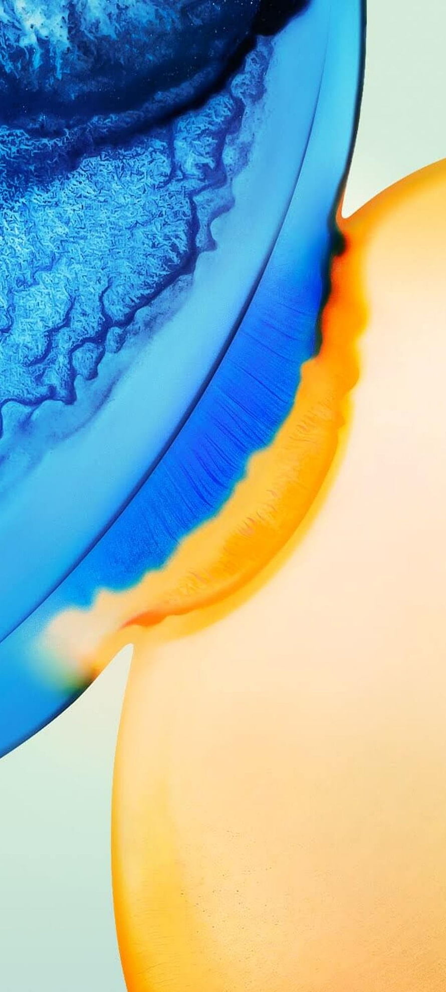 Vivo V20 Pro Abstract Blue and Orange Fluid Art Wallpaper HD phone wallpaper