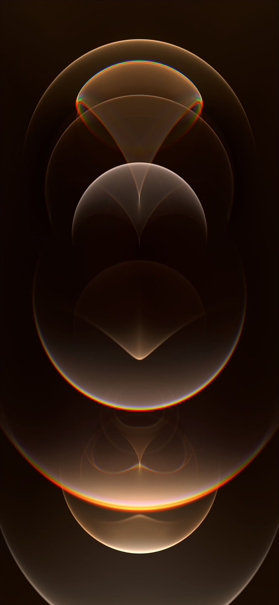 Abstract Geometric Spheres With Rainbow Chromatic Aberration Edges On Dark Background HD phone wallpaper