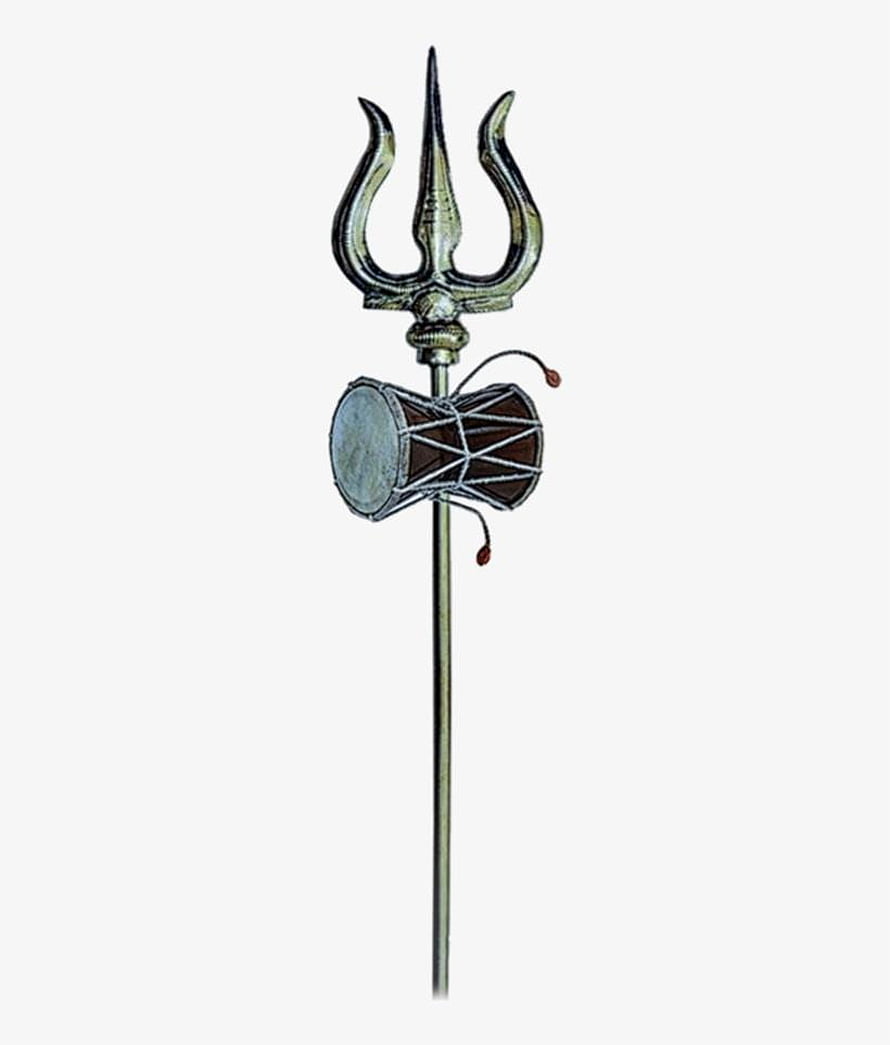 Traditional Indian Trishul and Damru Staff Illustration on White Background HD phone wallpaper