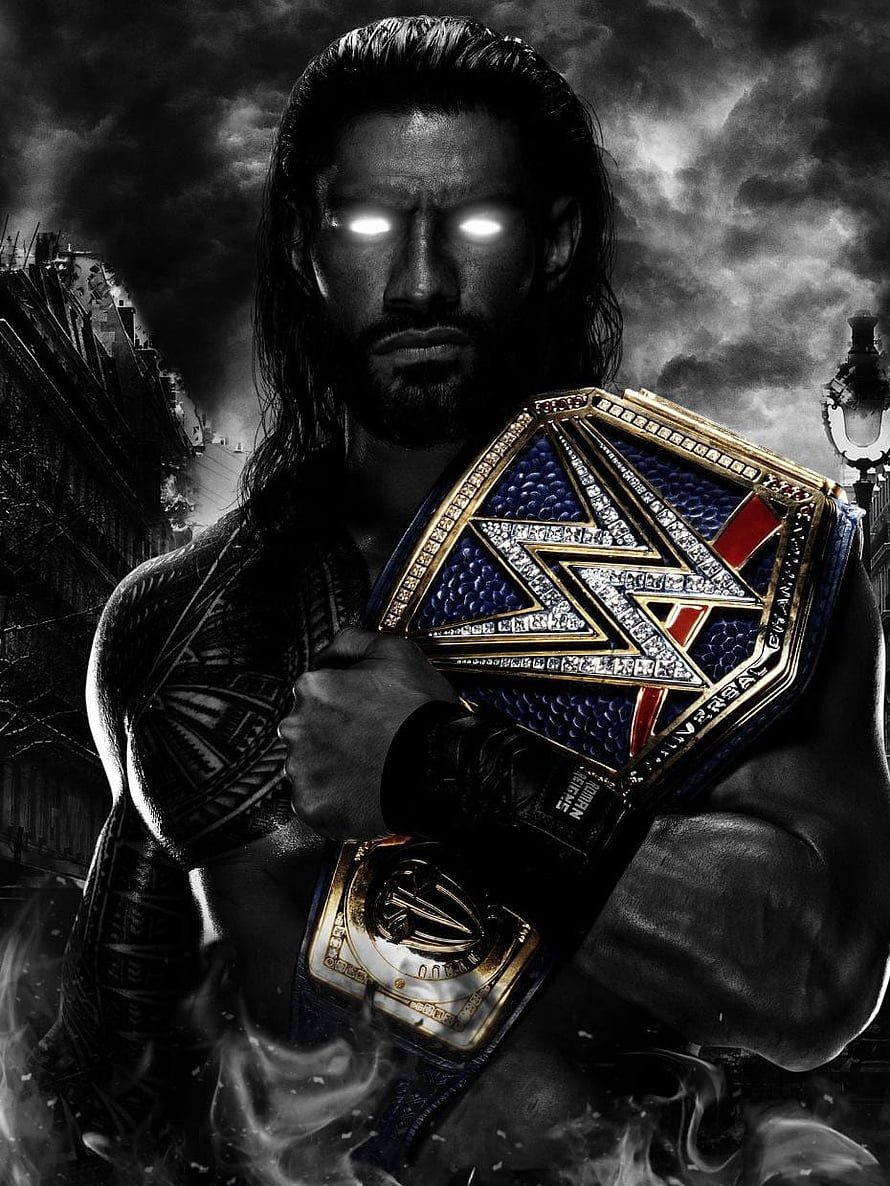 Roman Reigns WWE Universal Champion with Glowing Eyes and Tribal Tattoos, The tribal chief art: WWE, roman reigns tribal chief HD phone wallpaper