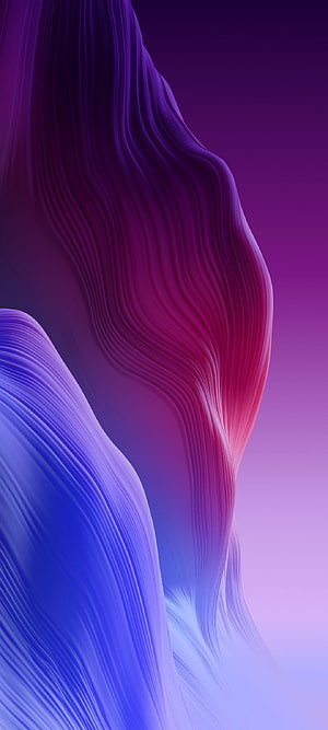 Realme UI 3.0 Abstract Flowing Gradient Waves in Purple and Blue HD phone wallpaper