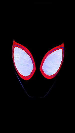 Spider-Man Eyes Close-Up on Black Background, Face, dark, eyes, Spider, miles morales face HD phone wallpaper