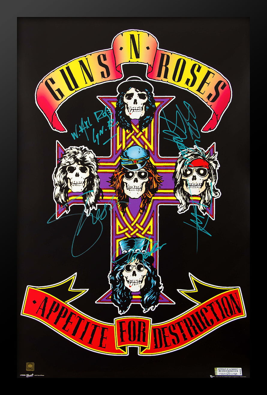 Guns N' Roses Appetite for Destruction Skull Cross Concert Poster Art HD phone wallpaper