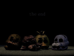 Five Nights at Freddy's 3 End Scene with Deflated Animatronic Heads HD wallpaper