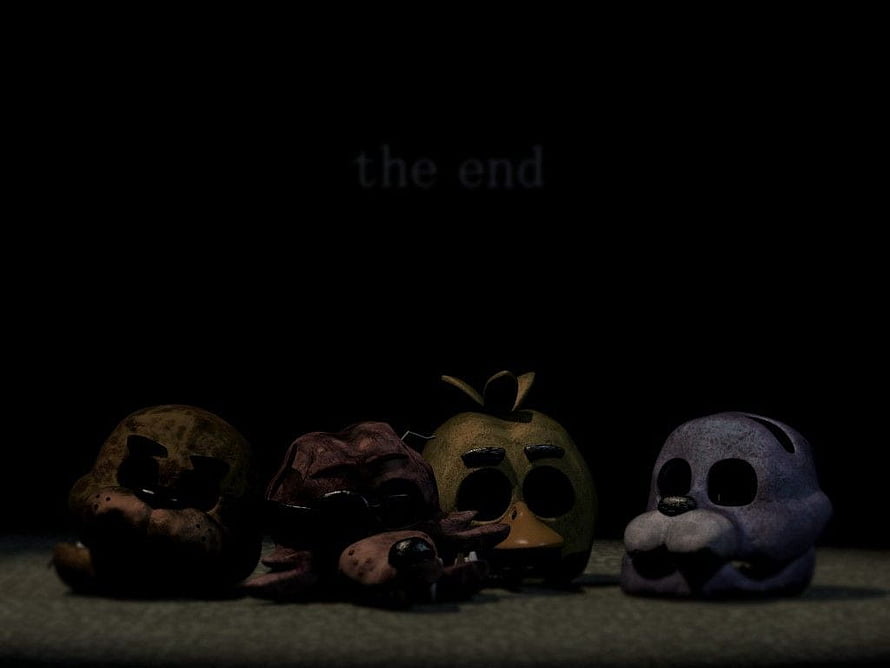 Five Nights at Freddy's 3 End Scene with Deflated Animatronic Heads HD wallpaper