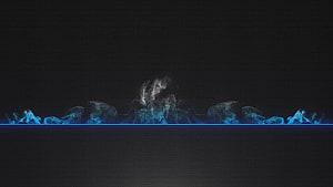 Abstract Blue Smoke Rising From Glowing Line On Dark Background HD wallpaper