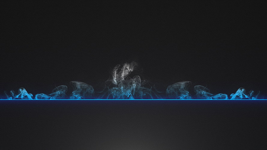 Abstract Blue Smoke Rising From Glowing Line On Dark Background HD wallpaper