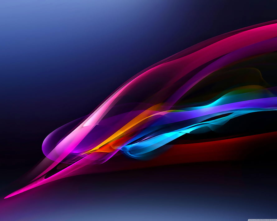 Vibrant Abstract Light Streaks on Dark Blue Background HD wallpaper