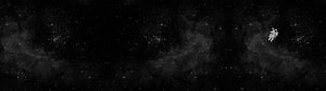 Lone astronaut drifting through a dark starfield and cosmic nebula HD wallpaper