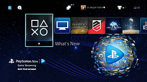 PlayStation Now PS4 Dynamic Theme with Game Streaming Interface and Orbital Globe HD wallpaper