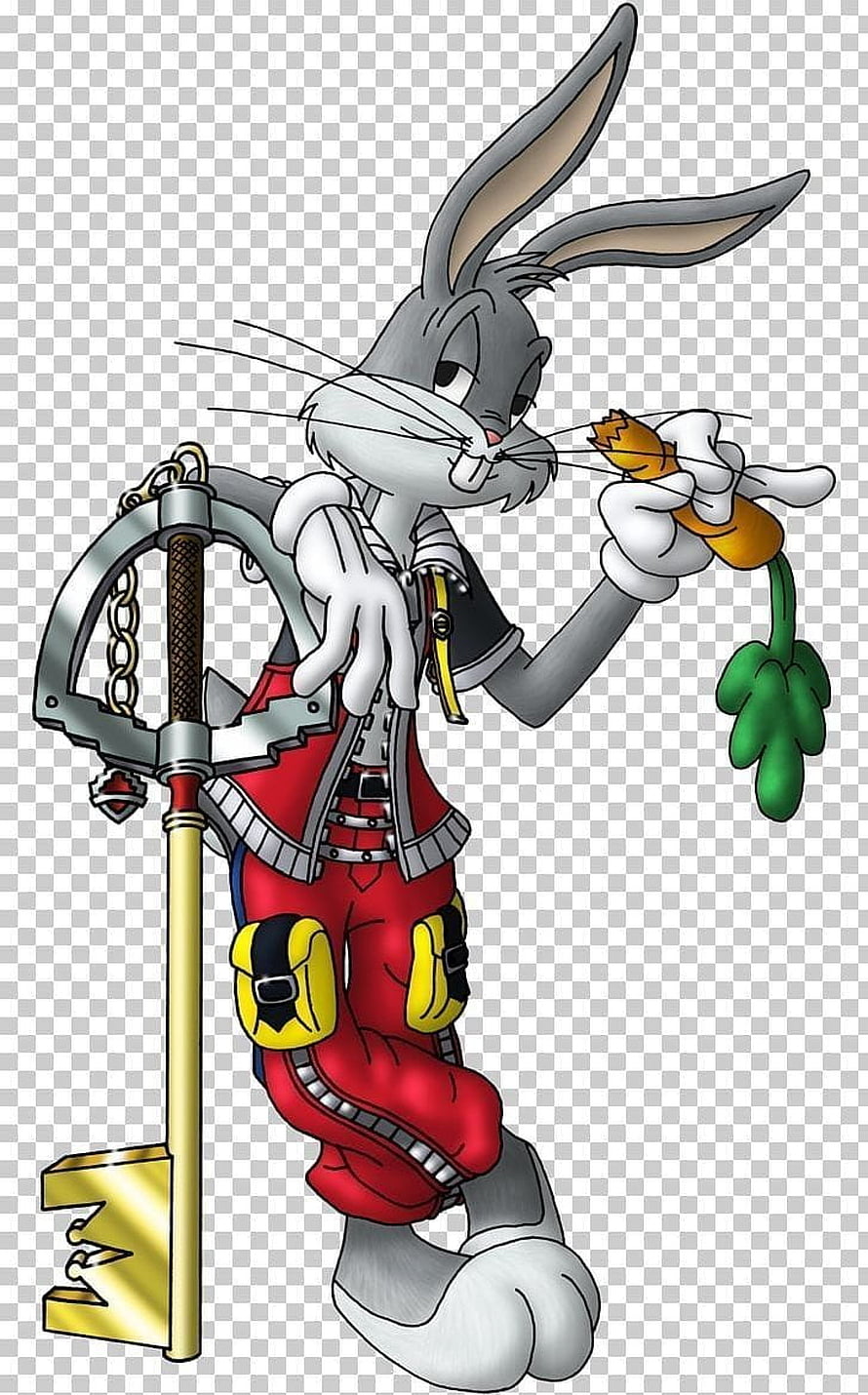Bugs Bunny in red tactical outfit holding a key-shaped sword and a carrot HD phone wallpaper