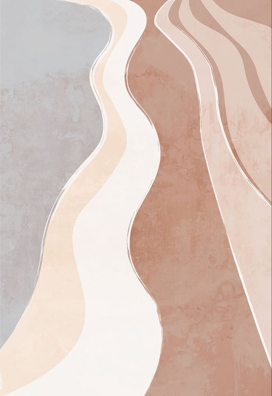 Minimalist Abstract Wavy Lines in Neutral Earth Tones and Soft Beige HD phone wallpaper