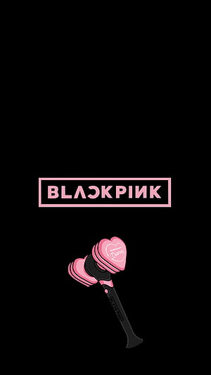 Blackpink Lightstick Wallpaper - Pink Heart Bbyongbong on Black Background HD phone wallpaper