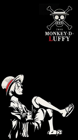 Monkey D. Luffy Sitting Silhouette Anime Wallpaper HD phone wallpaper
